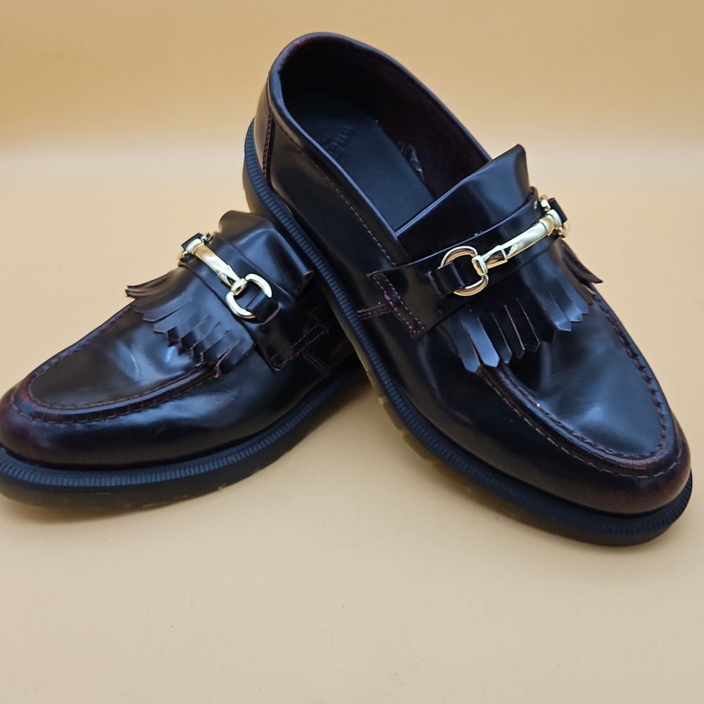 Dr Martens Adrian Snaffle Cherry Red Men's 10 Kiltie Leather Loafer Shoes Docs - Picture 6 of 9